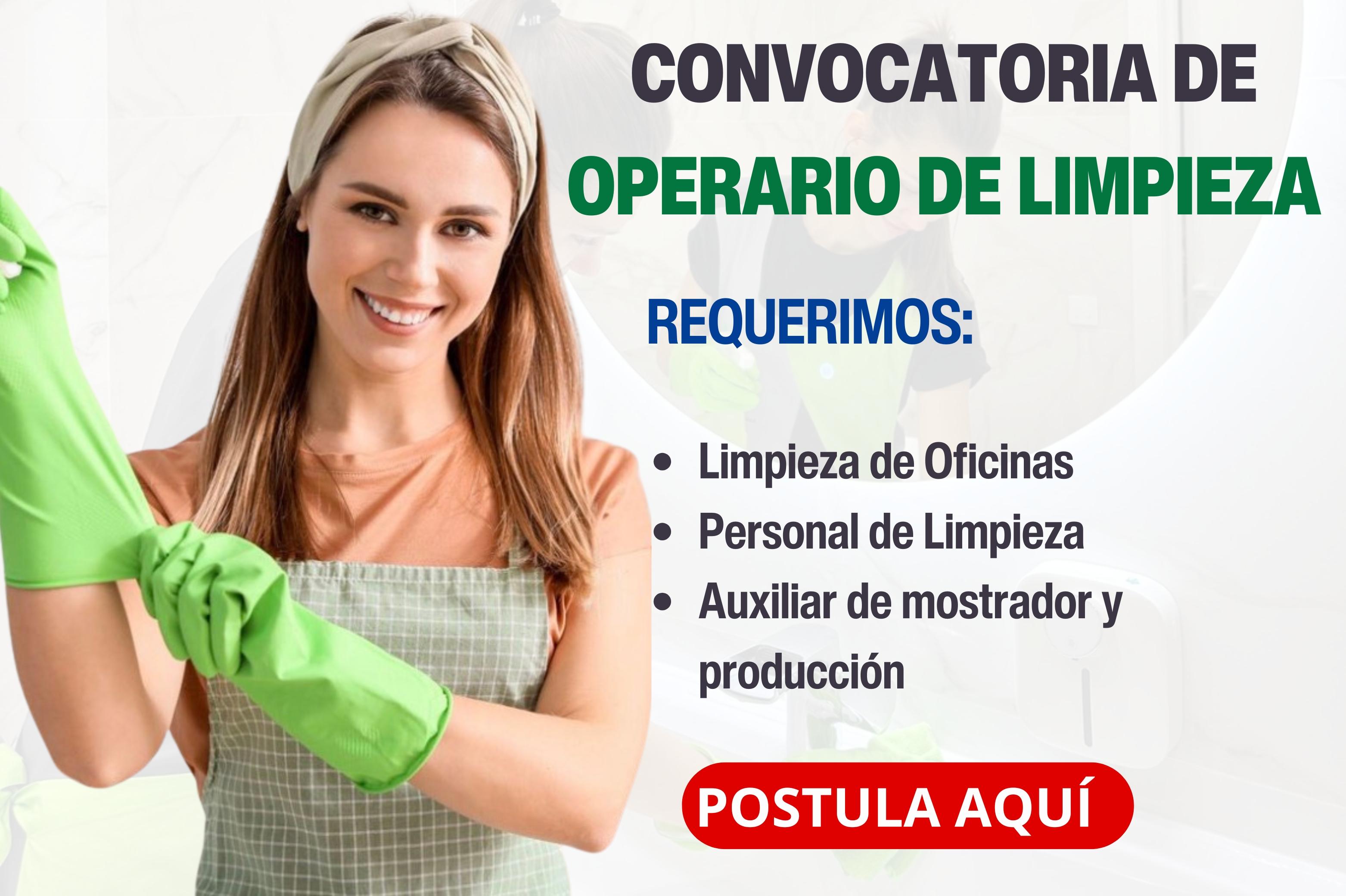 Vacante Disponible para Auxiliar de Limpieza – Postula aquí