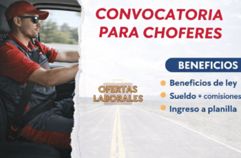 Vacantes activas para choferes en varias áreas de operación