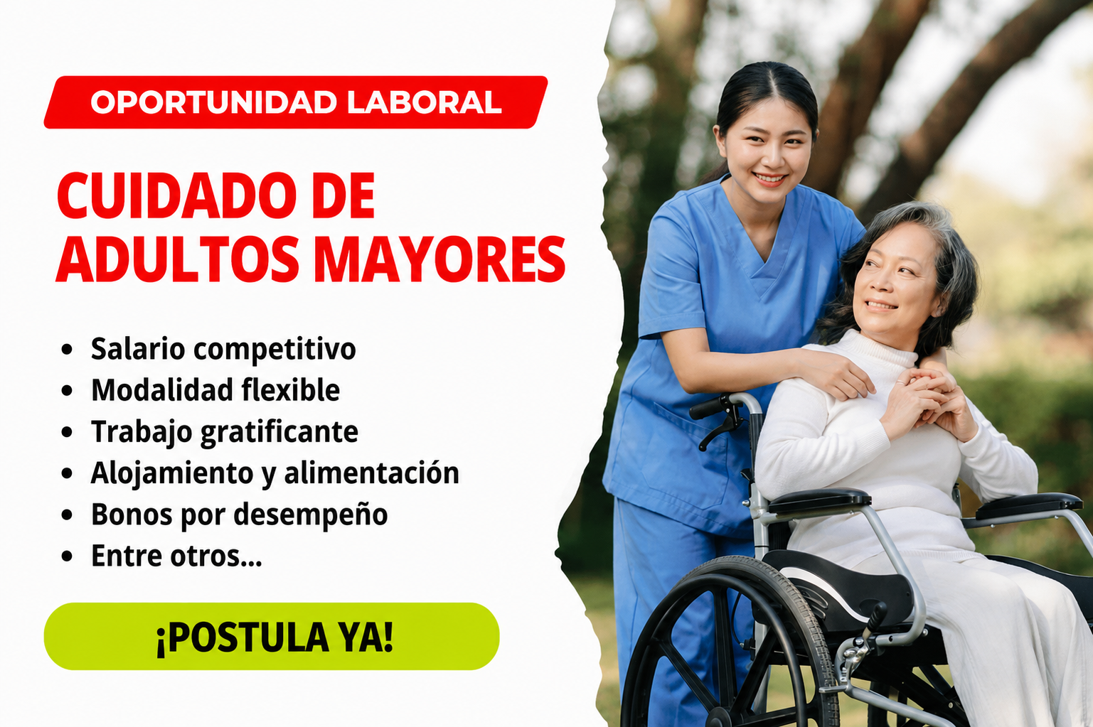 🚀 Vacantes Activas para el Cuidado de Adultos Mayores – Aplica Ahora